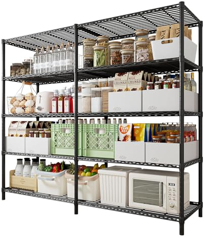 FTEYUET Lagerregal Schwerlastregal, 5 Ablage Metallregal Standregale Küchenregal Kellerregal Garagenregal (35 x 147 x 150 cm)