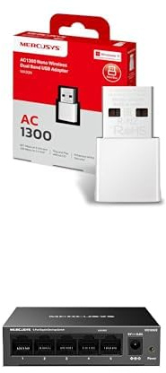 Bundle of MERCUSYS MA30N Clé WiFi AC1300Mbps + Mercusys MS105GS Switch Ethernet Gigabit 5 Ports