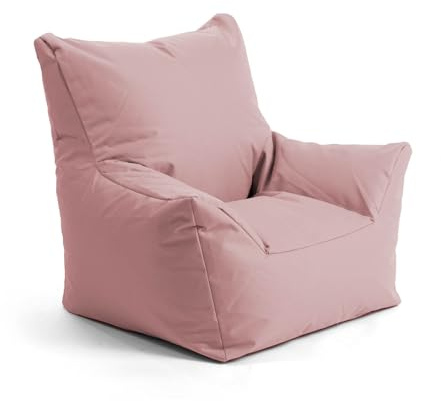 mokebo Kindersessel Outdoor 'Der Gartenzwerg', Sitzsack Kinder mit Füllung, auch als Lesesessel oder Sitzkissen fürs Kinderzimmer, Kindersitzsack oder Sessel für Kinder in Altrosa