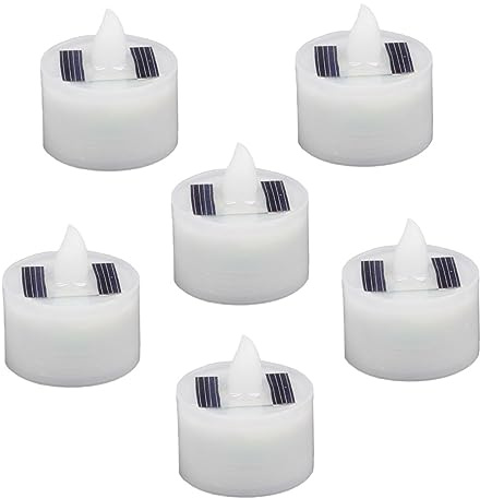 HOMSFOU 6stücke Solar Teelichter Wasserdichte Flammenlose Kerzenlampe Für Garten Hochzeiten Und Feste Energiesparend Sicher Für Haustiere Warmweiß Dekorativ Und Langlebig