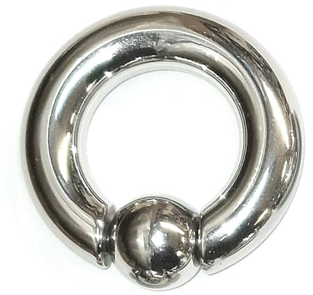 Titan Prince Albert Piercing-Schmuck, BCR Captive Bead Hoop PA-Ring, 8 g bis 00 g, Körperschmuck für Nase, Ohren, Intim, British Standard zertifiziert vom Sheffield Assay Office, 00G (10.0mm) x 15mm