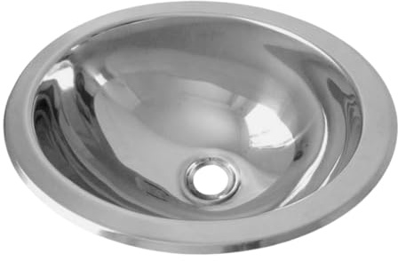 Prácticos lavabos ovalados de acero inoxidable resistentes para balcones y zonas estrechas, diseños de fácil instalación