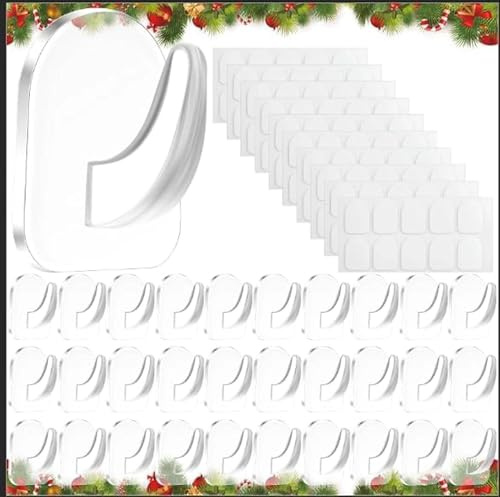 LongZYU 100pcs Crochets Adhésifs Transparents, Adhésif Crochets Muraux pour Suspendre, Crochet Transparents sans Couture, pour Salle De Bains Cuisine Serviettes Et Plus