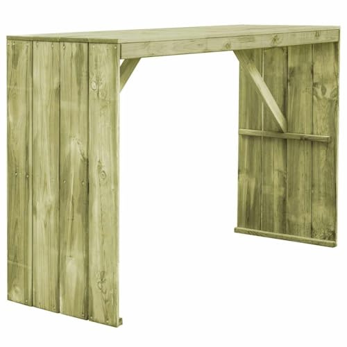 QJBSAVVA Stehtisch aus imprägniertem Kiefernholz 170 x 60 x 110 cm Robuster Bartisch für Garten Terrasse und Balkon mit zeitlosem Design