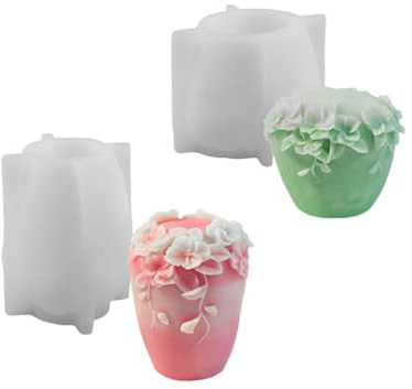Lot de 2 moules flexibles en silicone en forme de fleur de vigne pour aromathérapie, décoration faite à la main, savon, chocolat