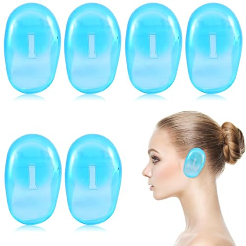 OIXEYA 6 Pezzi Copri Orecchie Per Doccia, Paraorecchie In Silicone Per Capelli Riutilizzabili Colorazione Dei Capelli, Paraorecchie Impermeabili Per Tinture Per Capelli Per La Casa Doccia Bagno