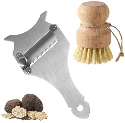 OIXYEY Taglia Tartufo Professionale, Affettatrice Multiuso per Cioccolato e Formaggio in Acciaio Inox, Strumento da Cucina con Lame Regolabili per Chef e Appassionati di Gastronomia