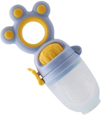 Generic Chupete Alimentador de Frutas de Silicona para bebé, Juguete Seguro para la Dentición, Juguete para Masticar para Niños Pequeños, Dispensador de Alimentos Vegetales (BLUE)