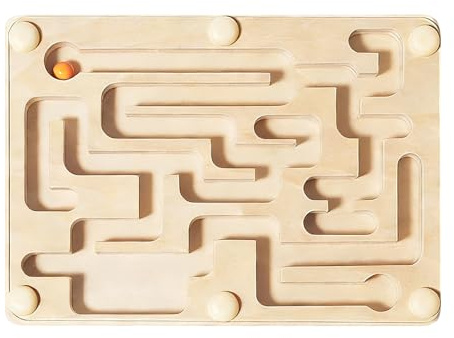 Murmel Labyrinth Spiel | Aus Holz Gefertigtes Murmel Puzzle Spielzeug | Geschicklichkeitsspiel Brettspiel,Für Kinder Und Erwachsene Als Gehirntraining, Herausforderung, Konzentrationsübung Und Reises