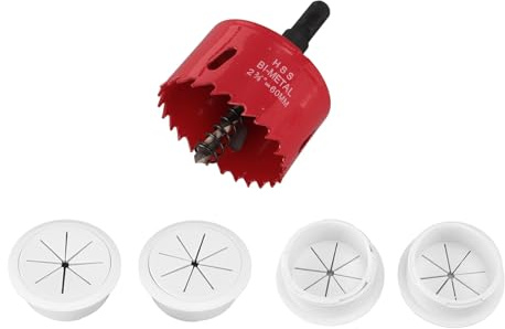 Zerodis Ocultador de Cables de TV para Pared, Kit de Ocultación de Cables con Orificio de 2-3/8 Pulgadas y 60 Mm con 4 Pasos, 1 Accesorio para Taladro de Sierra Perforadora, 10 Bridas