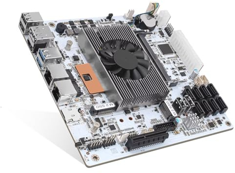 Glovary NAS Motherboard 8 Bay i5 8265U, 2 x DDR4 SODIMM Barebone, 2 x NVMe Slot, 6 x SATA 3.0, 2 x i226V 2.5GbE Lan, 1 x PCIe x4 Slot, 6USB Port, 17 x 17 CM Mini ITX PC Mainboard, HD+DP, TF Card Slot
