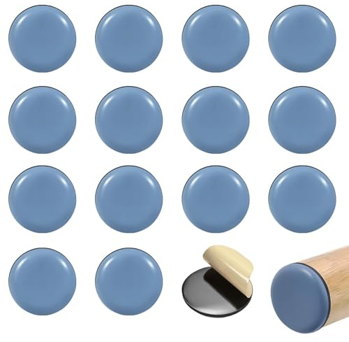 16Pcs Patins en Teflon pour Meubles, Patins pour Chaises Meubles Universels pour Un Ensemble de Table à Manger et Chaises, Planeur PTFE Patins Glisseurs pour Meubles en Téflon Auto-adhésif 25mm