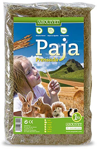 ARQUIVET Stroh für Nagetiere 1 kg – Ideales Futter für Kaninchen, Meerschweinchen und kleine Nagetiere im Allgemeinen