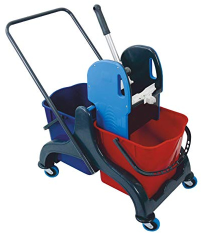 Carrello doppio secchio carrello per le pulizie in macchina in plastica con pergola 2 X 20 litri