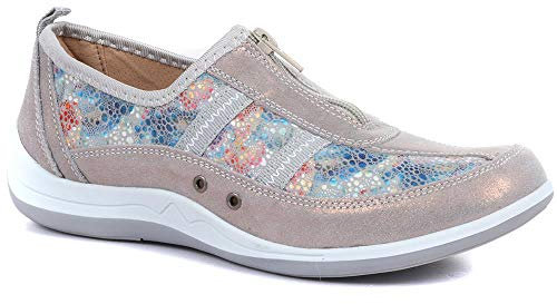 Zip Fastening Trainers - Grey Multi Size 6