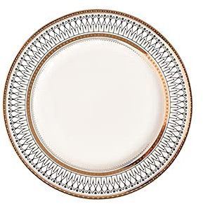 Nordic Gold Bead Glass Charger Dinner Plated Dish Decorative Salad Fruit Wedding Plate Dinner (Color : Ceramic 10.5 inches) (Ceramic 8 inches)