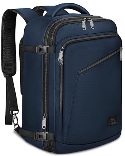 MATEIN Zaino Wizzair 40x30x20, Bagaglio a Mano Aereo Borsa da Cabina per Ryanair Easyjet, Zaini Impermeabile Business per Donna Uomo, Multitasche Zaino Leggero da Campeggio Università Ufficio, Blu
