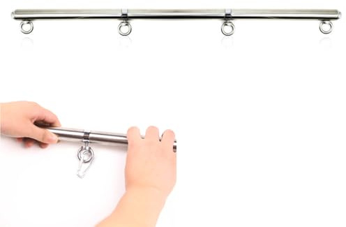 YILUQIFLY Rostfritt stål silver justerbar pilates bar set sporthjälp träning fitnessutrustning (silver B)