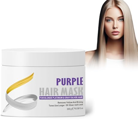 Eazerom 09 300ml Mascarilla de Pelo Morado,Mascarilla Capilar De Colágeno, Acondicionador Hidratante Púrpura Neutraliza Los Tonos Latón Y Amarillo Para Hidratar,Tinte matizador Violeta