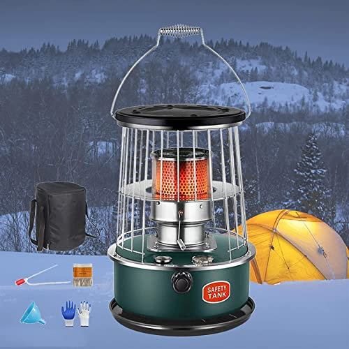 NTALJC Réchaud de Camping Multifonctionnel portatif d'intérieur sans kérosène électrique, réchaud de Chauffage d'urgence, capacité du réservoir de Carburant de 6 L, Vert foncé
