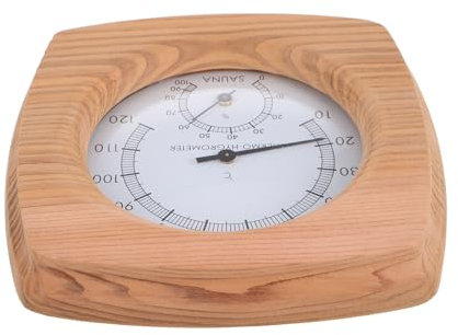 SOESFOUFU Saunathermometer Und Hygrometer Innen-temperatur-luftfeuchtigkeitsmessgerät Holzoberfläche Wandmontage Für Sauna Badezimmer Dampfbad