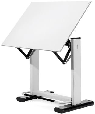 Professioneller Zeichentisch mit Kolben stehend, verstellbar, Tischplatte 100 x 150 cm