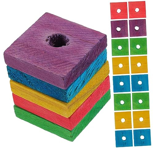 BESPORTBLE Juguetes para Morder y Rechinar Dientes para Loros, Virutas De Madera Seguras, 100 Piezas Multicolor, Entretenimiento DIY para Aves Pequeñas como Cacatúas y Periquitos