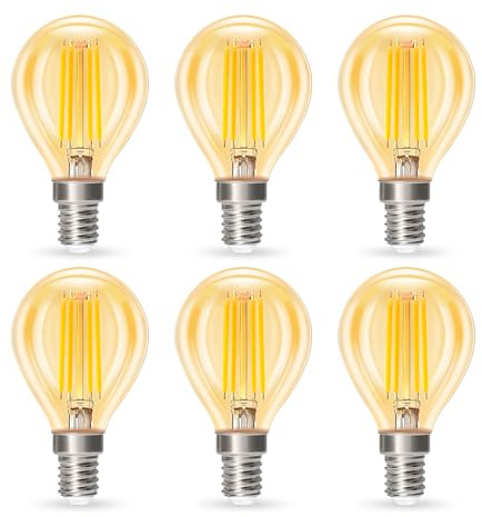 Dehobo E14 LED Glühbirne, Neutrales Weiße Birne 4W 4000K 380 Lumen E 14 Vintage Lampe, LED Filament Glühlampen 360° Abstrahlwinkel, Nicht Dimmbar Led Spots, 6 Stück