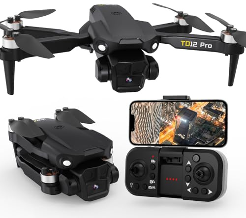 Toladrone Mini Drone con Fotocamera 4K, TD12PRO Droni con Motore Brushless per Principianti, Resistenza al Vento di Livello 3, Regolazione Della Velocità, Controllo Tramite App, Quadricottero RC