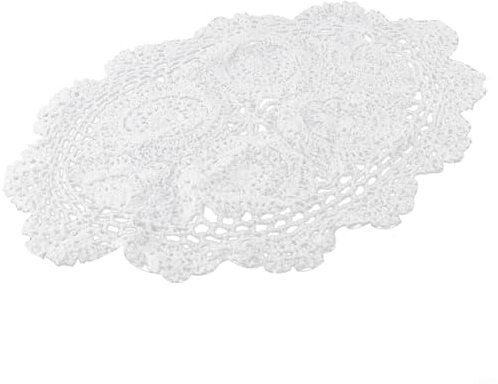 Manteles individuales de encaje retro, tapetes de ganchillo de flores, beige vintage de ganchillo para decoración del hogar, cocina, boda (blanco)