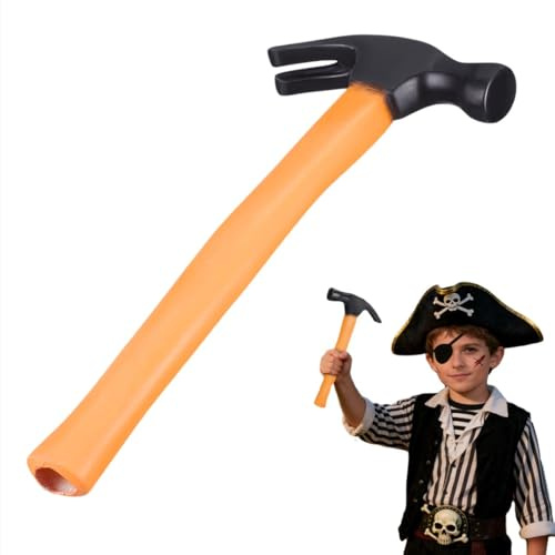 Kisangel Lustiger Gummihammer Spielzeug, Halloween Requisitenhammer für Partys, Cosplay Scherzspielzeug, Mehrfarbig, 28,5 x 12,5 x 2 cm