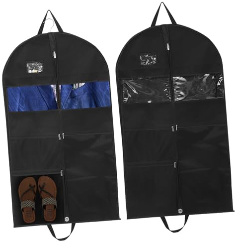 Toyvian Kleidersack aus Verschleißfestem Oxford Material mit Reißverschluss Transparenter Sichtfenster Multifunktional für Reisen und Kleideraufbewahrung 2 Stück Klein