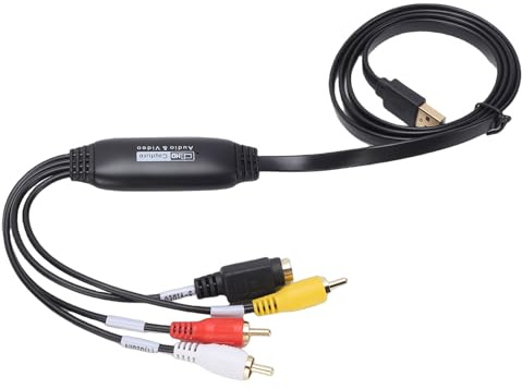 YUEHISY Scheda di Acquisizione Video USB 2.0 con Ingresso S-Video, Convertitore USB 1080P, Converte VHS Mini DV VCR DVD in Adattatore Digitale