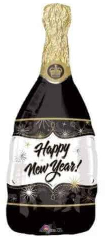 Champagne New Year SuperShape Foil Balloons 14/36cm w x 36/91cm h
