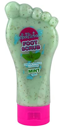 The Foot Factory foot scrub, with refreshing peppermint oil, cools, soothes and revitalises; Gently exfoliates dead skin; 180ml
