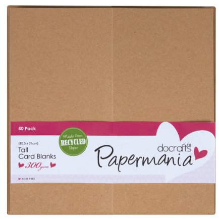 Papermania Blanko-Karten und Umschläge aus recyceltem Kraftpapier, groß, je 50 Stück