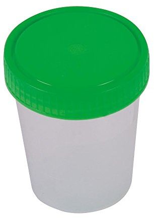 Med-Comfort 10 Urinprobebecher 125 ml mit grünem Schraubdeckel Urinbecher