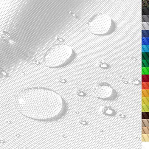 1buy3 DISCOVERY Wasserdichter Polyester Stoff | 3040 mm Wassersäule | Farbe 01 | Weiss | Polyester Stoff 160cm breit Meterware wasserdicht OUTDOOR extrem reissfest robust