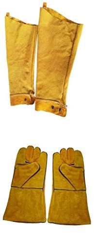 Tubayia Manguitos de soldadura con guantes de soldadura para soldadores artesanos