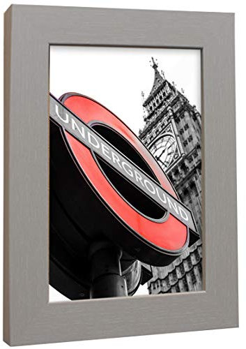 Bilderrahmen Fotorahmen 80x100 cm Grau bilderrahmen zum aufhängen MDF picture frames Farbe und 40 verschiedene Größen wählbar ohne Passepartout Rahmen London