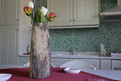 VASO artigianale in legno realizzato a mano con fibra legnosa di fico d'india,Opuntia Vase