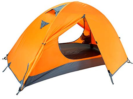 Azarxis 1-3 Personen Ultraleicht Zelt, 4 Saison Wasserdicht Zelt Double Layer für Outdoor Camping Wandern (Orange - 1 Person)