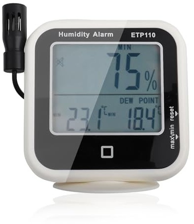 Digitales Hygrometer, Akozon ETP110 Tragbares Digitales Hygrometer Feuchtigkeits Taupunesser Thermometer für Heim/Labor