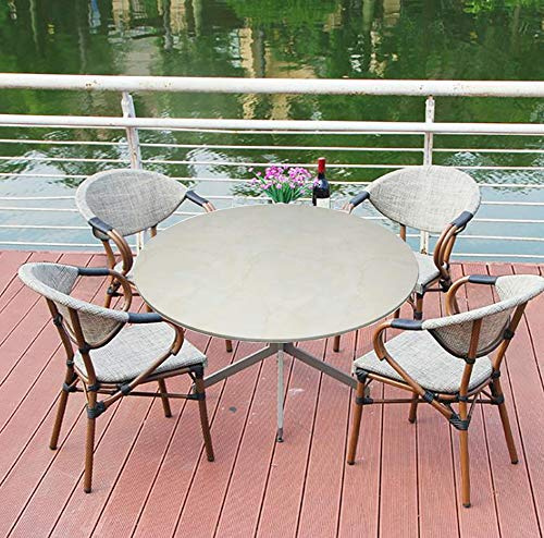 Cozomiz Elastische Runde Tischdecke Gartentischdecke Rundtischdecke wasserdichte rutschfeste Abwischbar Schmutzabweisend Tischdecke für Esszimmer, Küche und Picknick 114-140cm Marmorgrau