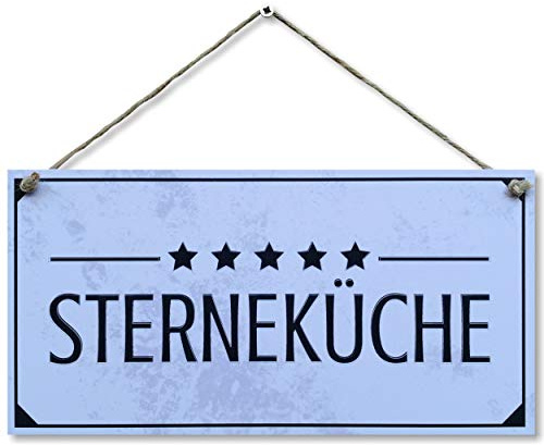 CARISPIBET 5 Sterneküche | Kücheschild Hausschild Dekoration Wohnkultur sprüche Kunst Schriftzug Hauszubehör Wandschild Restaurant 15x30 (5 Sterneküche)