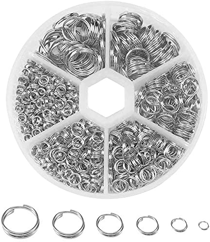 CYIOU 690 PCS Anillas llaveros Anillos Redondos Salto Abierto para Collares de Conexión Fabricación de Joyas de Bricolaje