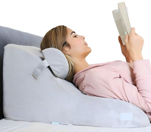 Relivy - Lesekissen mit Memory-Schaum | Ergonomisches Rücken- & Keilkissen für Bett, Sofa & Couch | Orthopädisches Stützkissen gegen Rückenschmerzen & Verspannungen