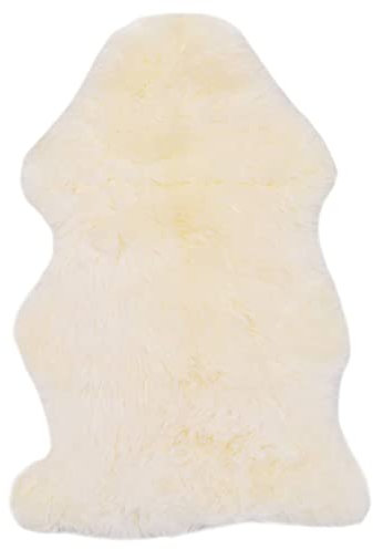 INLIFE Schaffell-Teppich 60×90 cm Weiß