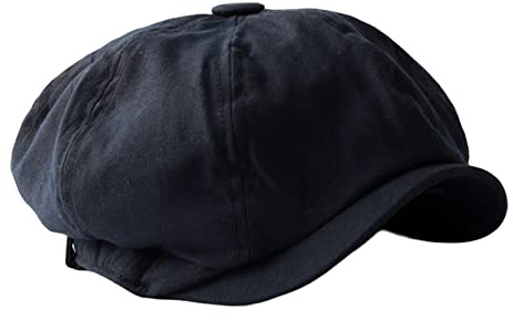 Perfeclan Retro britischer Stil Herren Ballonmütze, Barettmützen, weicher 8-teiliger, lässiger, atmungsaktiver achteckiger Hut für den Urlaub, Herbst, Frühling,
