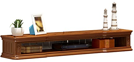 Uvency Schwebender Tv-Schrank, Offenes Wandregal, Geeignet Für Wohnzimmer, Schlafzimmer, Aufbewahrung Von Routern, Dvd-Playern/Walnuss / 120 cm/Walnut/80Cm